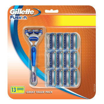 Gillette Barberblade Fusion 13 stk + GRATIS